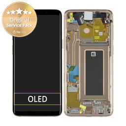 Samsung Galaxy S9 G960F - LCD Displej + Dotykové Sklo + Rám (Sunrise Gold) - GH97-21696E, GH97-21697E Genuine Service Pack