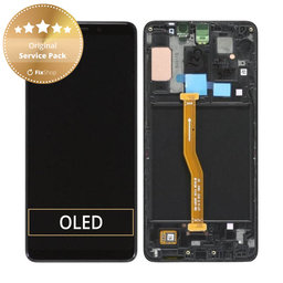 Samsung Galaxy A9 A920F (2018) - LCD Displej + Dotykové Sklo + Rám (Caviar Black) - GH82-18308A, GH82-18322A Genuine Service Pack