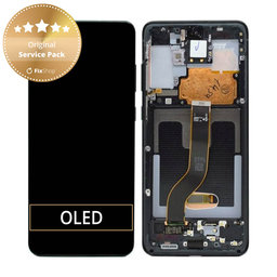 Samsung Galaxy S20 Plus G985F - LCD Displej + Dotykové Sklo + Rám (Cosmic Black) - GH82-22134A, GH82-22145A, GH82-31441A Genuine Service Pack