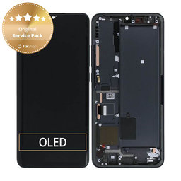 Xiaomi Mi Note 10, Mi Note 10 Pro - LCD Displej + Dotykové Sklo + Rám (Midnight Black) - 56000300F400 Genuine Service Pack