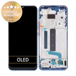 Xiaomi Mi 10 Lite - LCD Displej + Dotykové Sklo + Rám (Aurora Blue) - 56000300J900 Genuine Service Pack