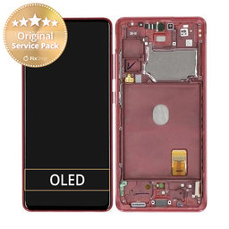 Samsung Galaxy S20 FE 5G G781B - LCD Displej + Dotykové Sklo + Rám (Cloud Red) - GH82-24214E, GH82-24215E, GH82-29056E Genuine Service Pack