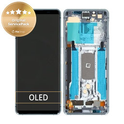 Sony Xperia 5 II - LCD Displej + Dotykové Sklo + Rám (Grey) - A5024933A Genuine Service Pack