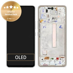 Samsung Galaxy A53 5G A536B - LCD Displej + Dotykové Sklo + Rám (Awesome White) - GH82-28024B, GH82-28025B Genuine Service Pack