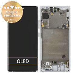 Samsung Galaxy A71 5G A716B - LCD Displej + Dotykové Sklo + Rám (Prism Cube Sliver) - GH82-22804B Genuine Service Pack