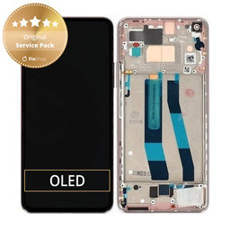 Xiaomi 11 Lite 5G NE 2109119DG 2107119DC - LCD Displej + Dotykové Sklo + Rám (Peach Pink) - 56000Q0K9D00 Genuine Service Pack