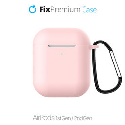 FixPremium - Silikónové Puzdro pre AirPods 1 a 2, ružová