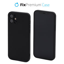 FixPremium - Silikónové Puzdro pre iPhone 12, čierna