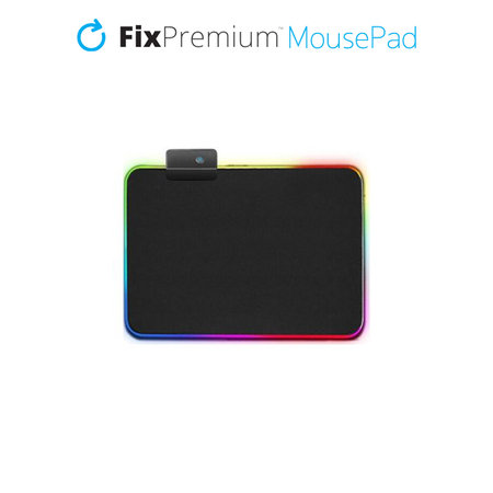 FixPremium - Podložka pod Myš s RGB Podsvietením, 30x25cm, čierna