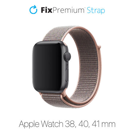 FixPremium - Nylonový Remienok pre Apple Watch (38, 40 a 41mm), ružová