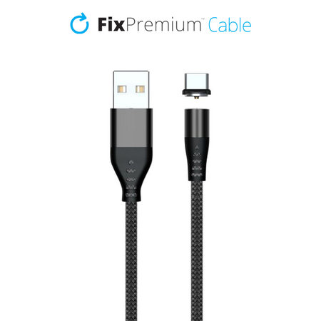 FixPremium - USB-C / USB Magnetický Kábel (1m), čierna