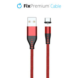 FixPremium - USB-C / USB Magnetický Kábel (2m), červená