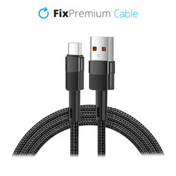 FixPremium - USB-C / USB Kábel s Rýchlym Nabíjaním (2m), čierna