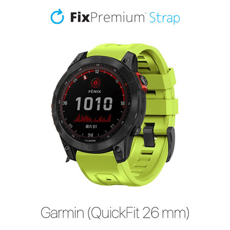 FixPremium - Silikónový Remienok pre Garmin (QuickFit 26mm), zelený