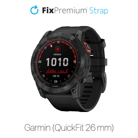 FixPremium - Silikónový Remienok pre Garmin (QuickFit 26mm), čierny