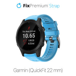 FixPremium - Silikónový Remienok pre Garmin (QuickFit 22mm), modrý