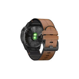 FixPremium - Kožený Remienok pre Garmin (QuickFit 26mm), svetlá hnedá