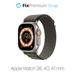 FixPremium - Remienok Alpine Loop pre Apple Watch (38, 40 a 41mm), zelená