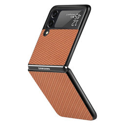 FixPremium - Puzdro Carbon pre Samsung Galaxy Z Flip 3, hnedá