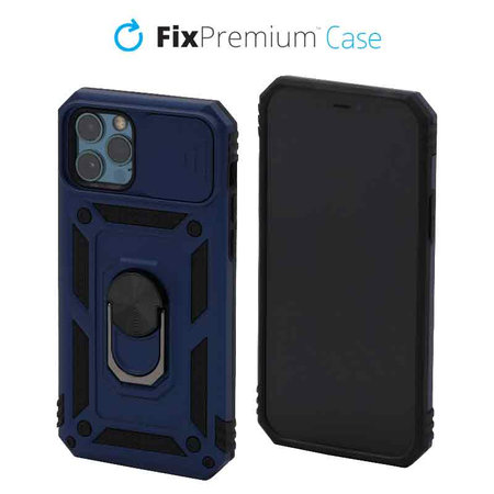 FixPremium - Puzdro CamShield pre iPhone 12 a 12 Pro, modrá