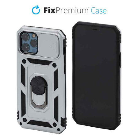 FixPremium - Puzdro CamShield pre iPhone 12 a 12 Pro, biela