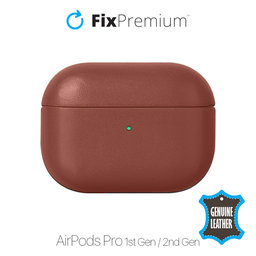 FixPremium - Kožené Puzdro pre AirPods Pro, hnedá