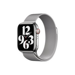 FixPremium - Remienok Milanese Loop pre Apple Watch (42, 44, 45 a 49mm), strieborná