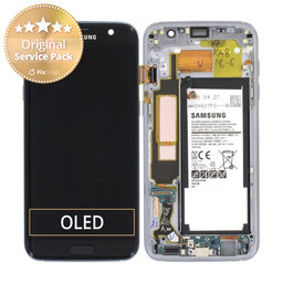 Samsung Galaxy S7 Edge G935F - LCD Displej + Dotykové Sklo + Rám + Batéria (Black) - GH82-13359A Genuine Service Pack