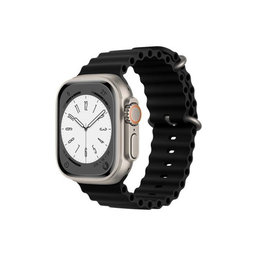 FixPremium - Remienok Ocean Loop pre Apple Watch (42, 44, 45 a 49mm), čierna