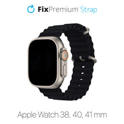 FixPremium - Remienok Ocean Loop pre Apple Watch (38, 40 a 41mm), čierna