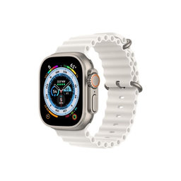 FixPremium - Remienok Ocean Loop pre Apple Watch (42, 44, 45 a 49mm), biela