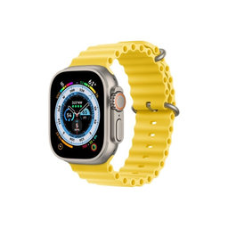 FixPremium - Remienok Ocean Loop pre Apple Watch (42, 44, 45 a 49mm), žltá