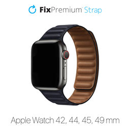 FixPremium - Remienok Leather Loop TPU pre Apple Watch (42, 44, 45 a 49mm), čierna