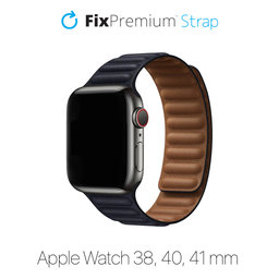 FixPremium - Remienok Leather Loop TPU pre Apple Watch (38, 40 a 41mm), čierna