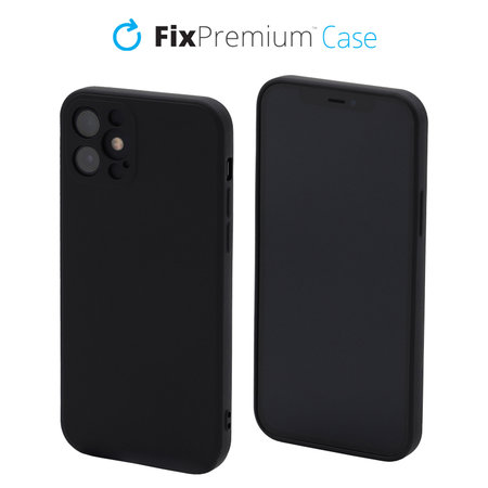 FixPremium - Puzdro Rubber pre iPhone 12 mini, čierna