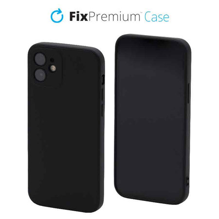 FixPremium - Puzdro Rubber pre iPhone 12 a 12 Pro, čierna