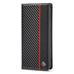 FixPremium - Puzdro Carbon Wallet pre iPhone 14 Pro, čierna