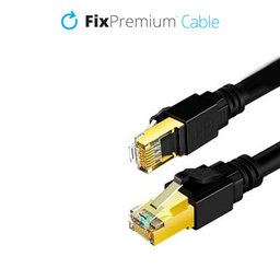 FixPremium - Sieťový Kábel - RJ45 / RJ45 (5m), čierna