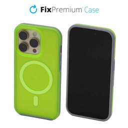 FixPremium - Puzdro Clear s MagSafe pre iPhone 14 Pro, neon green