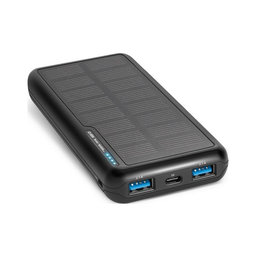 SBS - PowerBank Solar, 10 000 mAh, čierna