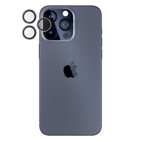 PanzerGlass - Ochranný Kryt Objektívu Fotoaparátu Hoops pre iPhone 15 Pro a 15 Pro Max, transparentná