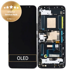 Asus ROG Phone 6 AI2201_C, 6 Pro AI2201_D - LCD Displej + Dotykové Sklo + Rám (Storm White) - 90AI00B2-R20020 Genuine Service Pack