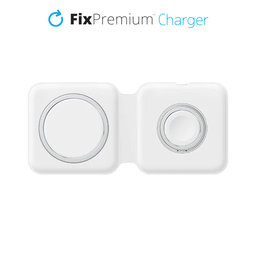 FixPremium - MagSafe Duo pre iPhone a Apple Watch, biela