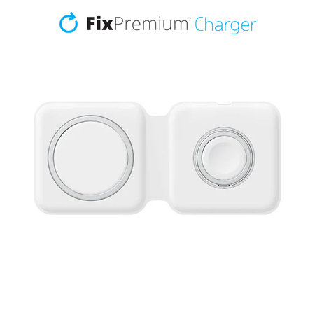 FixPremium - MagSafe Duo pre iPhone a Apple Watch, biela