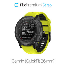 FixPremium - Dvojfarebný Silikónový Remienok pre Garmin (QuickFit 26mm), zelený