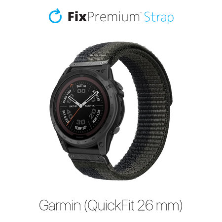 FixPremium - Nylonový Remienok pre Garmin (QuickFit 26mm), sivý