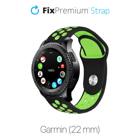 FixPremium - Silikónový Športový Remienok pre Garmin (22mm), čierny