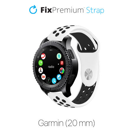 FixPremium - Silikónový Športový Remienok pre Garmin (20mm), biely