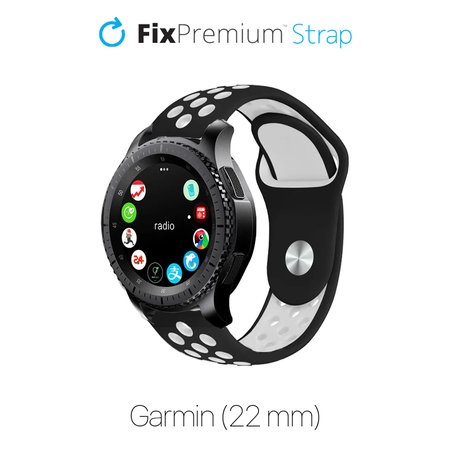 FixPremium - Silikónový Športový Remienok pre Garmin (22mm), čierny