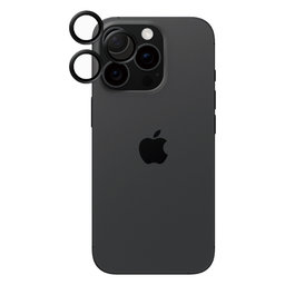 PanzerGlass - Ochranný Kryt Objektívu Fotoaparátu Hoops pre iPhone 16 Pro a 16 Pro Max, čierna